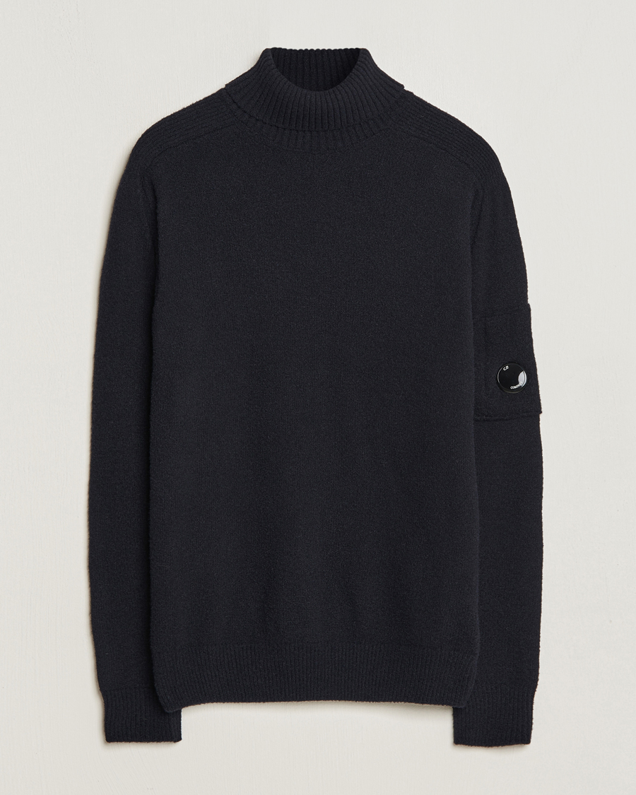 Herren | Pullover | C.P. Company | Fleece Knit Rollneck Black