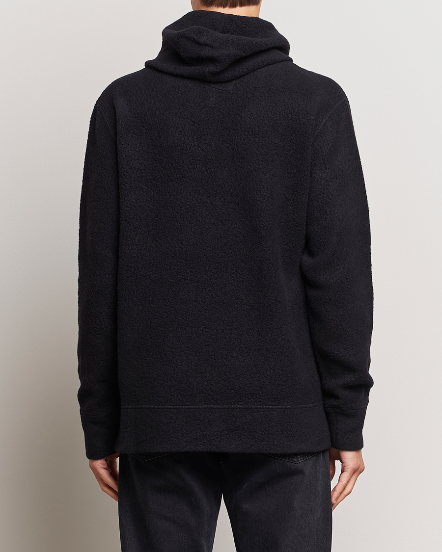 Herren | Pullover | C.P. Company | Wool Polar Fleece Logo Hood Black