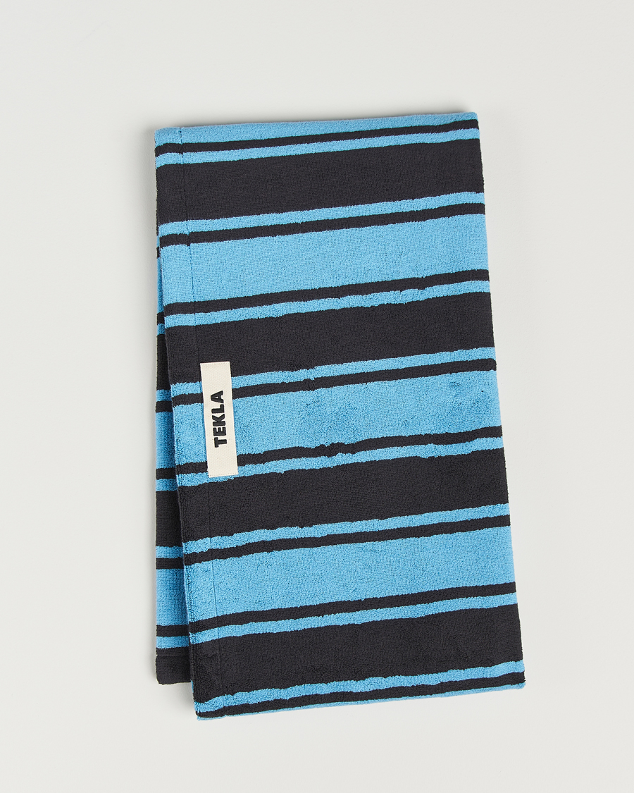 Herren | Tekla Organic Terry Beach Towel Liquorice Stripes | Tekla | Organic Terry Beach Towel Liquorice Stripes