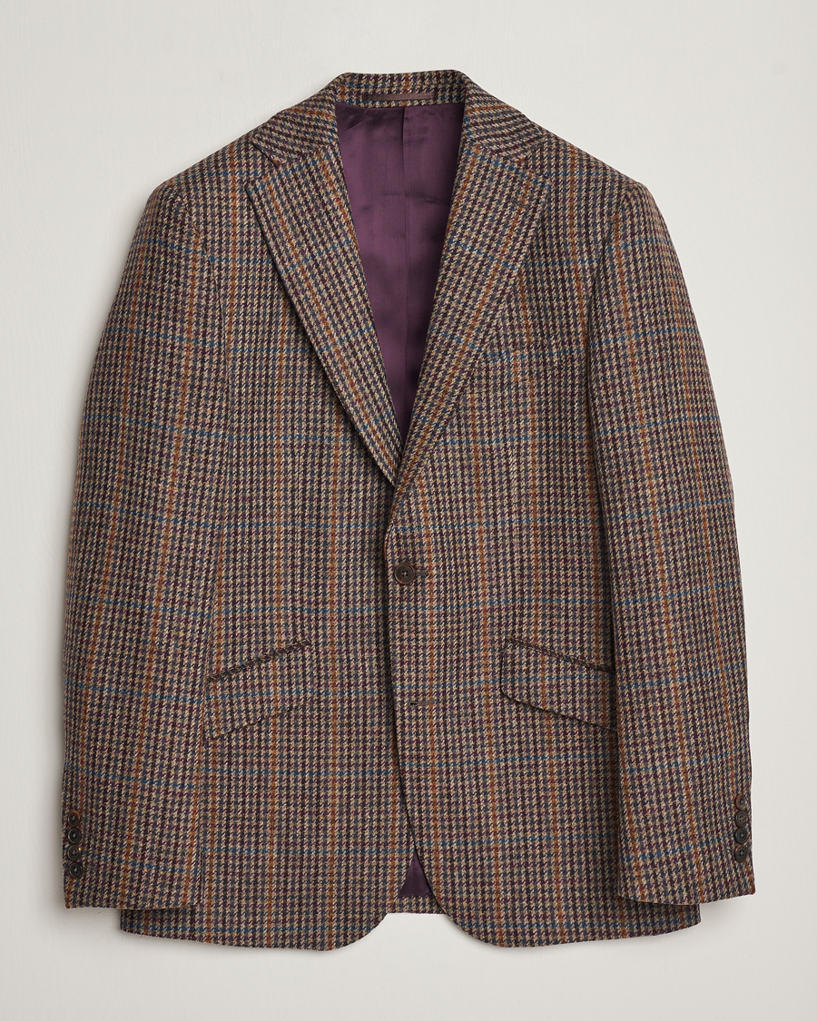 Herren | Sakkos | Walker Slater | Edward Lambswool Houndstooth Blazer Brown/Navy