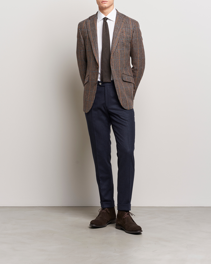 Herren | Sakkos | Walker Slater | Edward Lambswool Houndstooth Blazer Brown/Navy