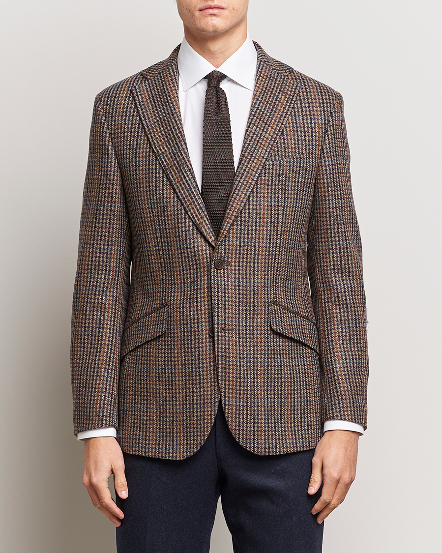 Herren | Sakkos | Walker Slater | Edward Lambswool Houndstooth Blazer Brown/Navy