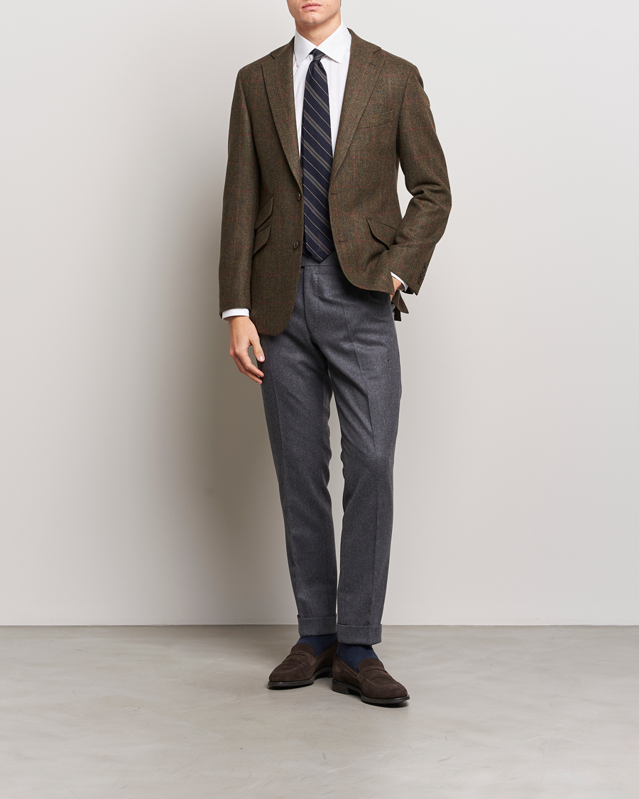 Herren | Sakkos | Walker Slater | Edward Lambswool Windowpane Blazer Green