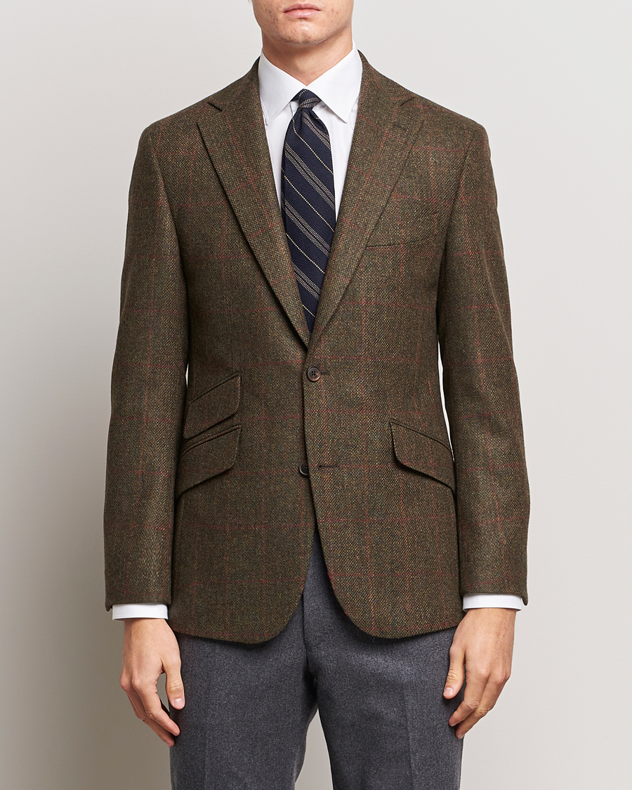 Herren | Sakkos | Walker Slater | Edward Lambswool Windowpane Blazer Green