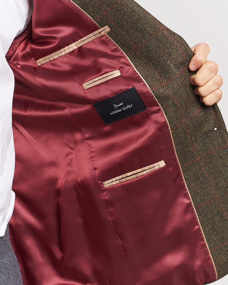Herren | Sakkos | Walker Slater | Edward Lambswool Windowpane Blazer Green