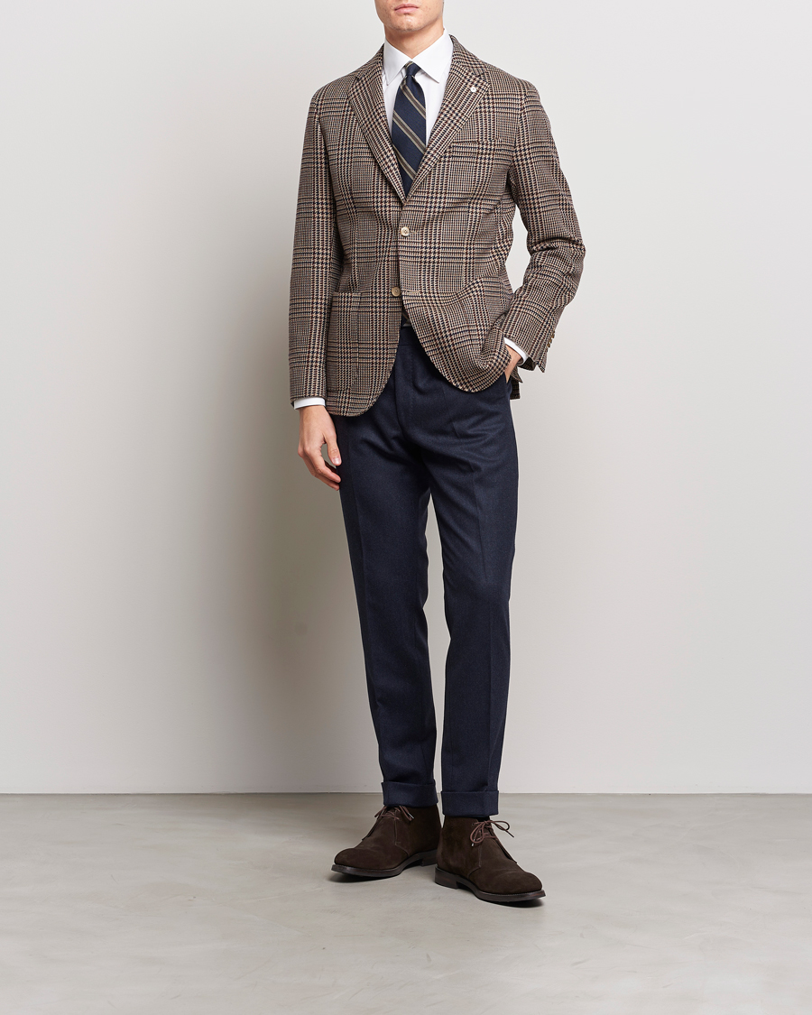 Herren | Sakkos | L.B.M. 1911 | Jack Regular Checked Wool Blazer Brown