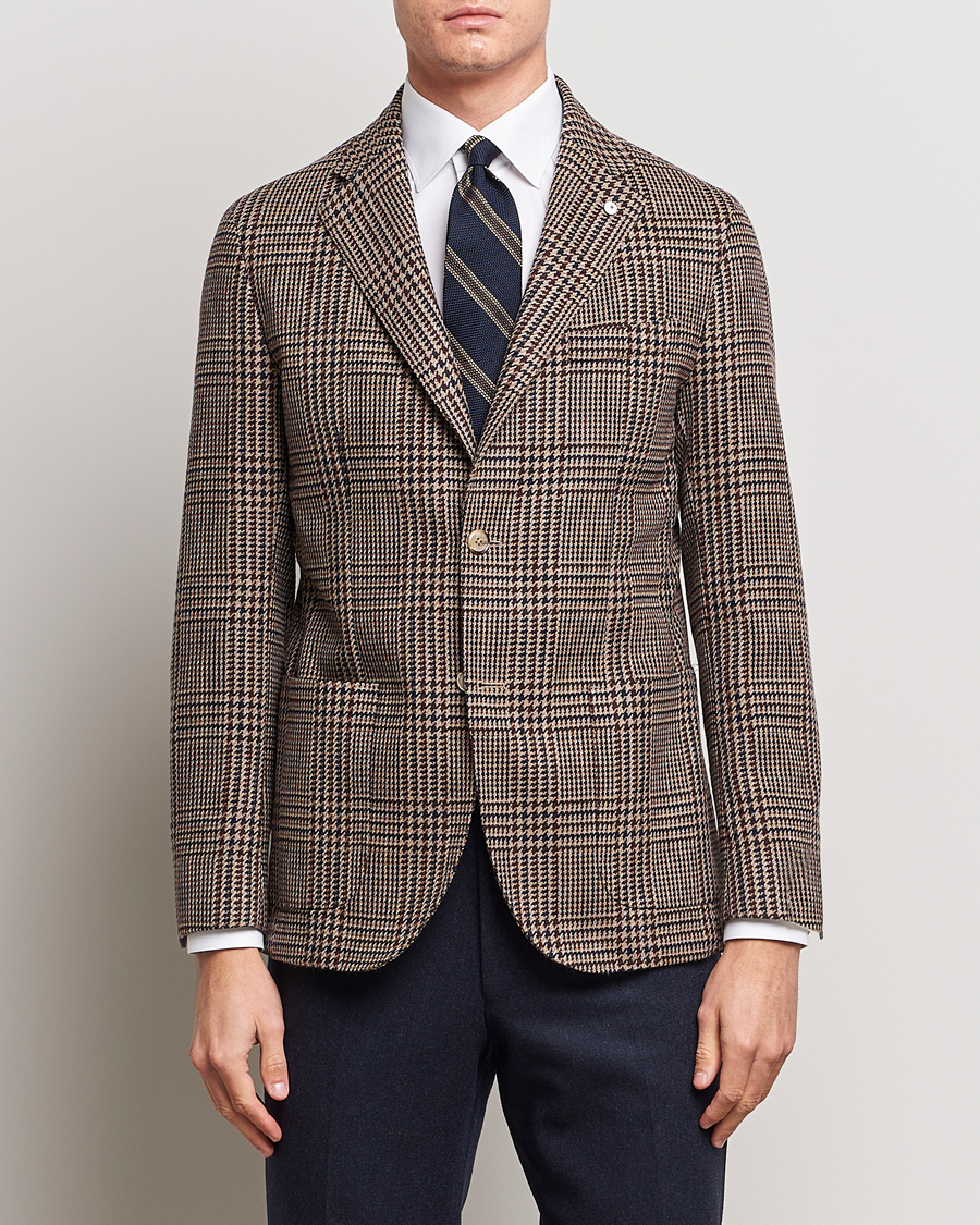 Herren | Sakkos | L.B.M. 1911 | Jack Regular Checked Wool Blazer Brown