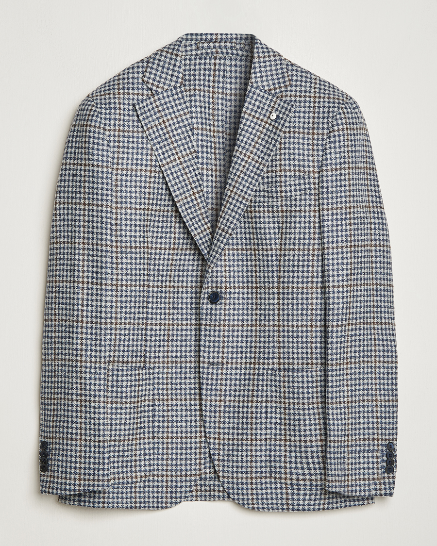 Herren | Sakkos | L.B.M. 1911 | Jack Regular Checked Wool Blazer Blue