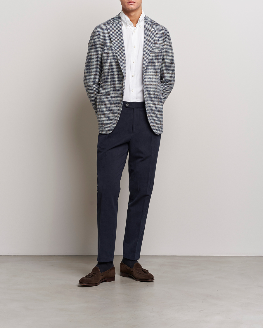 Herren | Sakkos | L.B.M. 1911 | Jack Regular Checked Wool Blazer Blue