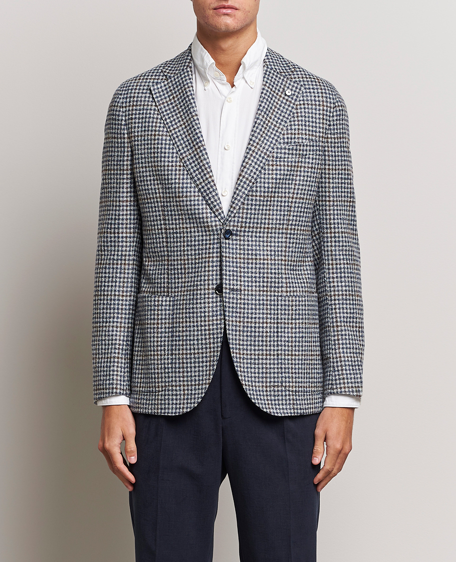 Herren | Sakkos | L.B.M. 1911 | Jack Regular Checked Wool Blazer Blue