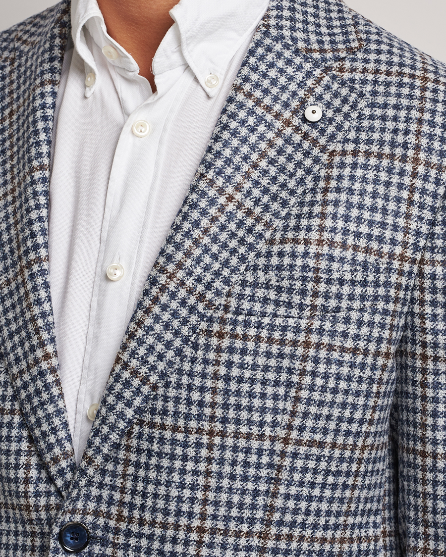 Herren | Sakkos | L.B.M. 1911 | Jack Regular Checked Wool Blazer Blue