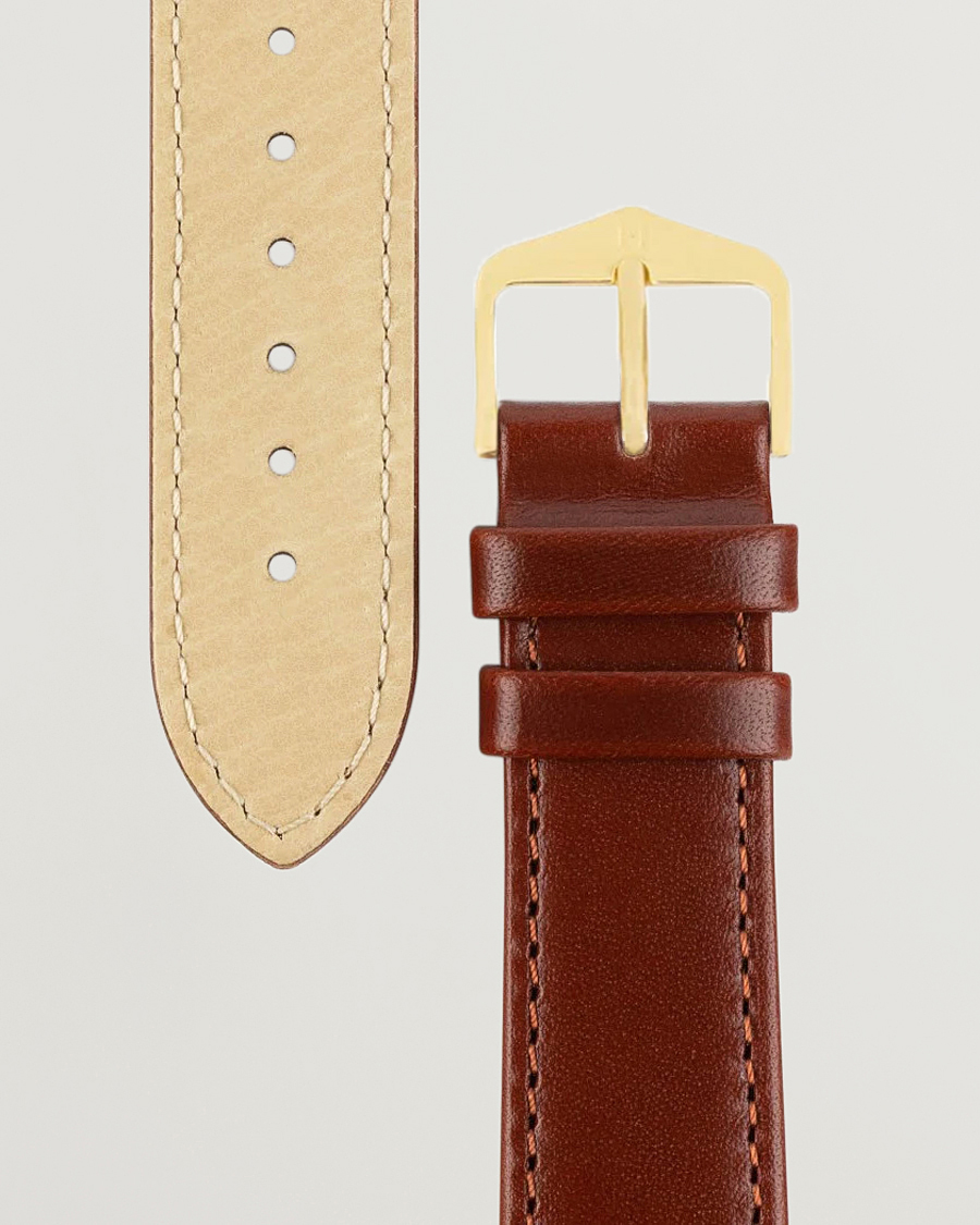 Herren | Uhrenarmband | HIRSCH | Osiris Calf Leather Watch Strap Mid Brown