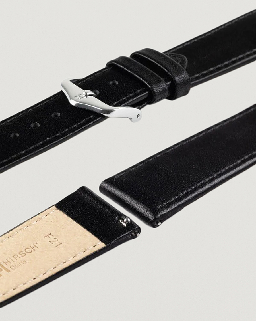 Herren | Uhrenarmband | HIRSCH | Osiris Calf Leather Watch Strap Black
