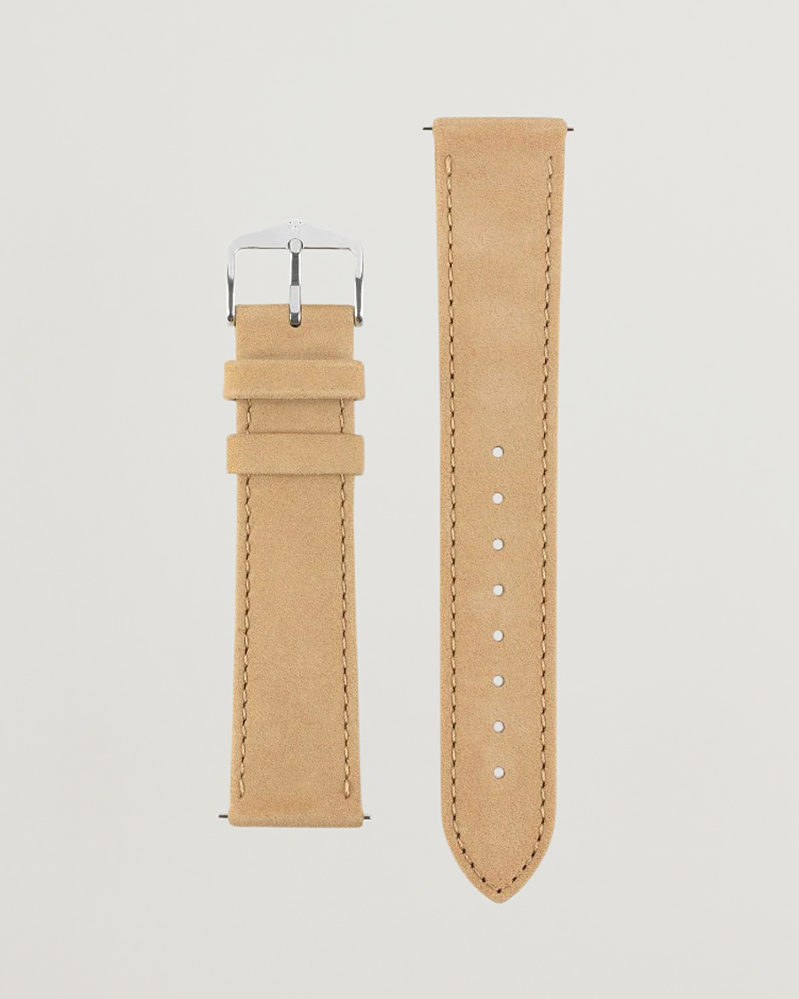 Herren | Uhrenarmband | HIRSCH | Osiris Calf Leather Nubuck Effect Watch Strap Beige