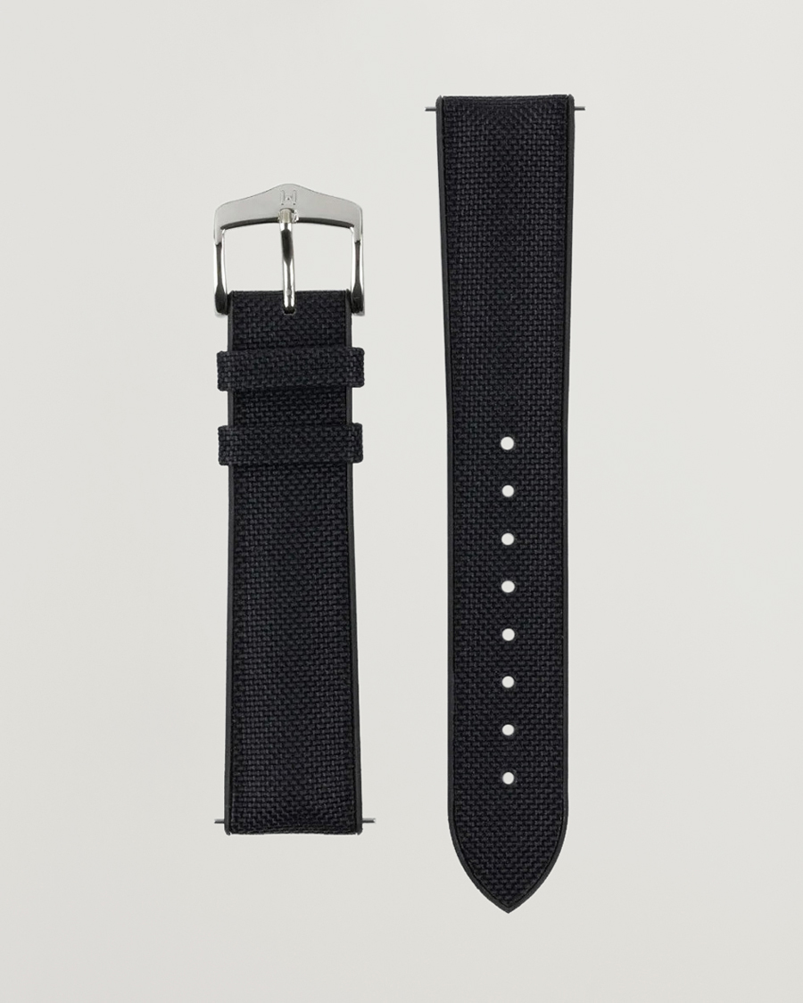 Herren | Uhrenarmband | HIRSCH | Arne Sailcloth Effect Performance Watch Strap Black
