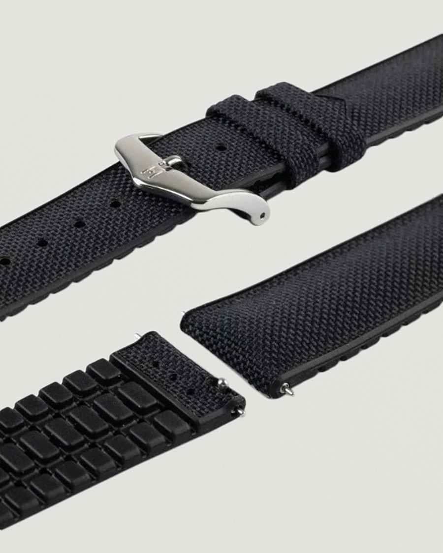 Herren | Uhrenarmband | HIRSCH | Arne Sailcloth Effect Performance Watch Strap Black