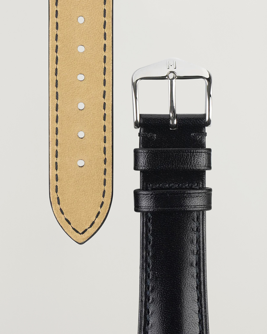 Herren | Uhrenarmband | HIRSCH | Siena Tuscan Leather Watch Strap Black