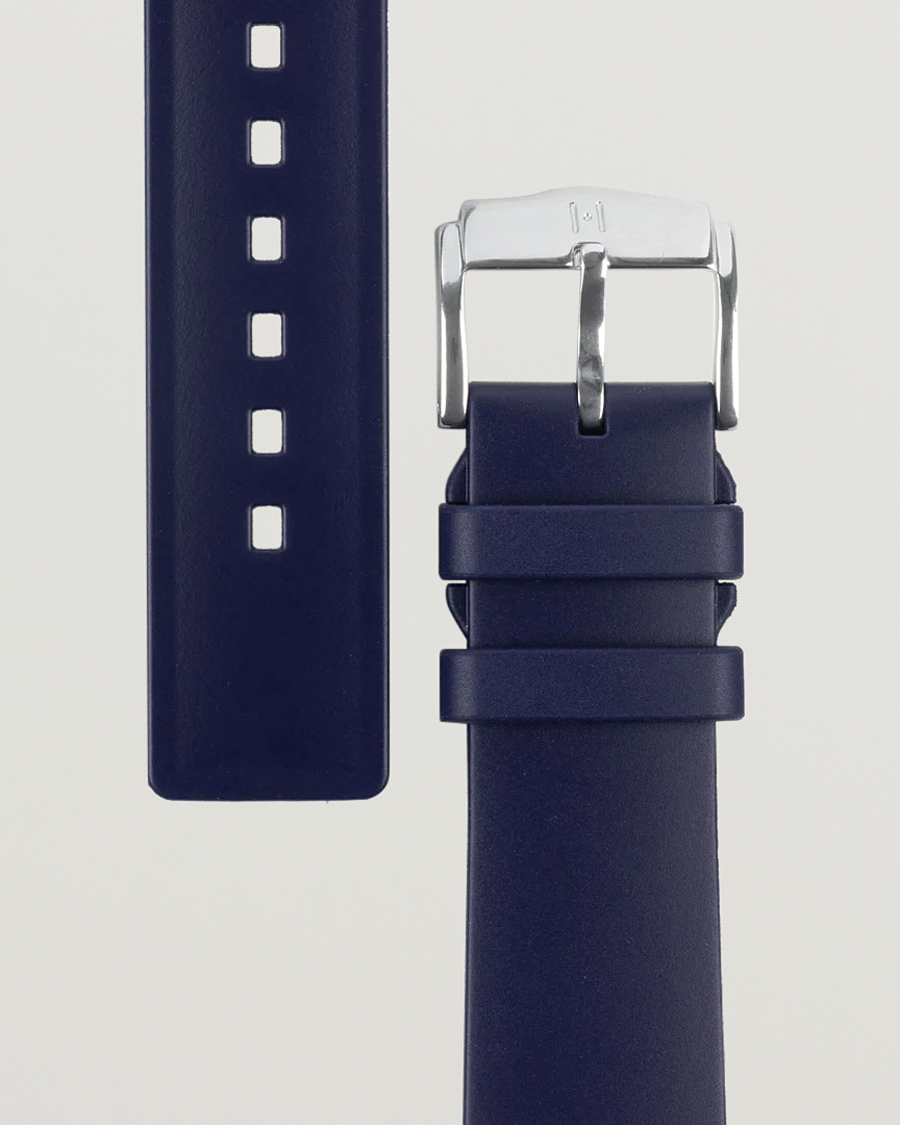 Herren | Uhrenarmband | HIRSCH | Pure Natural Rubber Watch Strap Blue