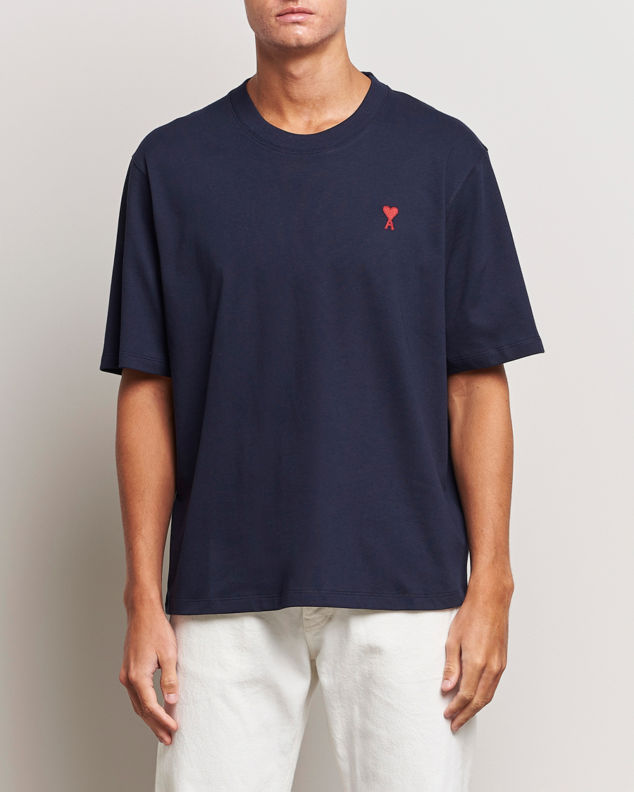 Herren | T-Shirts | AMI | Heart Logo T-Shirt Night Blue