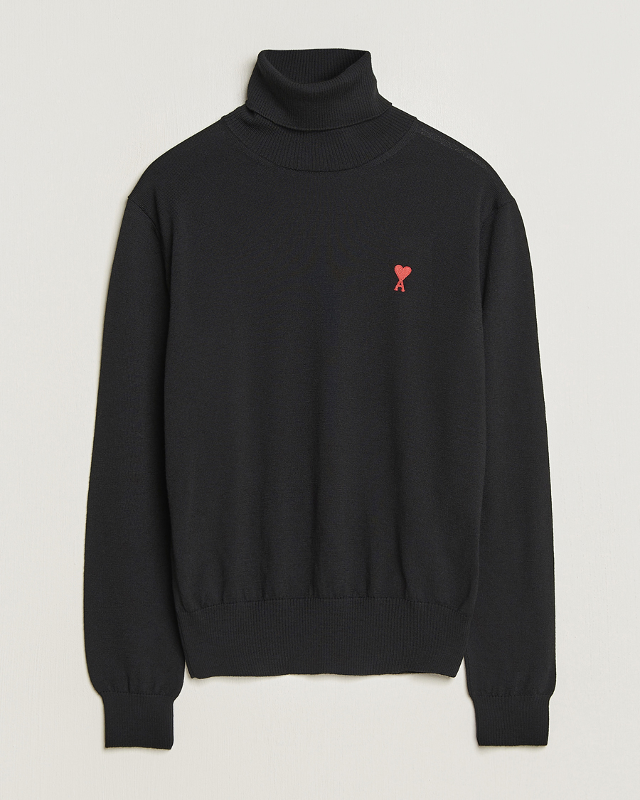 Herren | Pullover | AMI | Heart Logo Wool Turtleneck Black