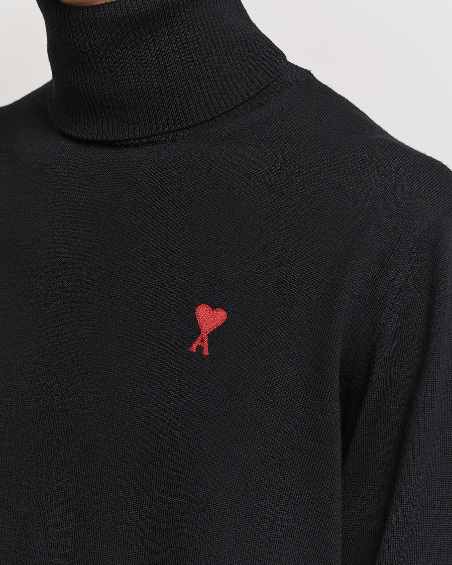 Herren | Pullover | AMI | Heart Logo Wool Turtleneck Black