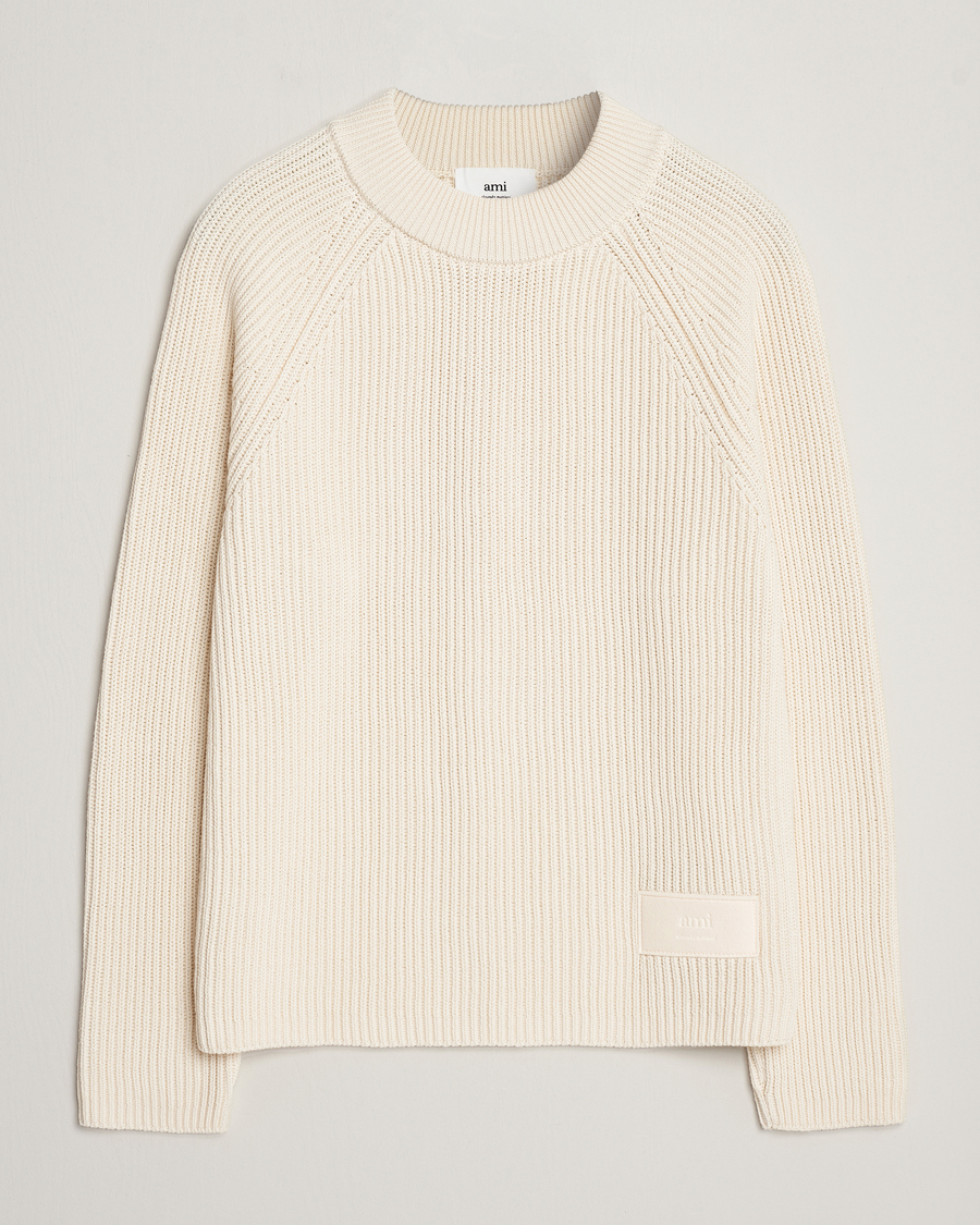 Herren | Pullover | AMI | Heavy Knitted Crew Neck Ivory