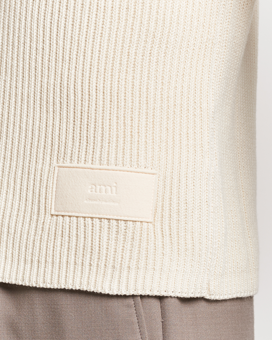 Herren | Pullover | AMI | Heavy Knitted Crew Neck Ivory