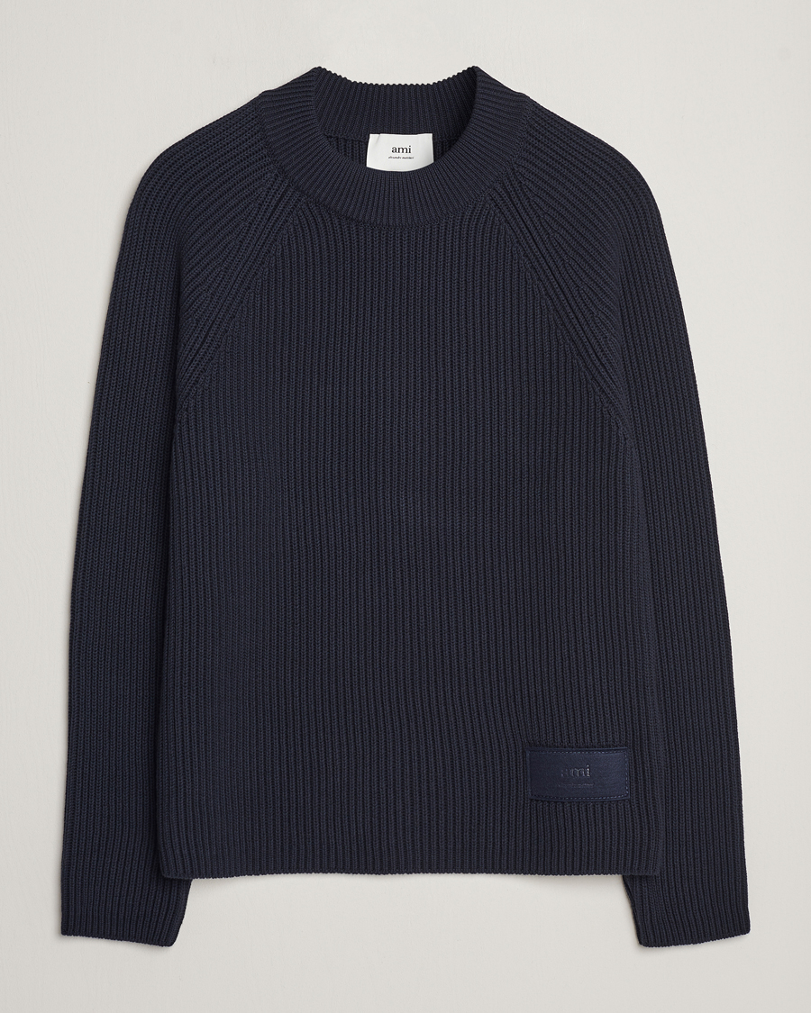 Herren | Pullover | AMI | Heavy Knitted Crew Neck Night Blue