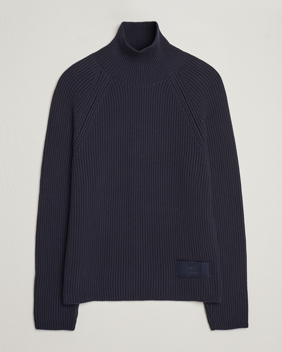 Herren | Pullover | AMI | Heavy Knitted Turtleneck Night Blue