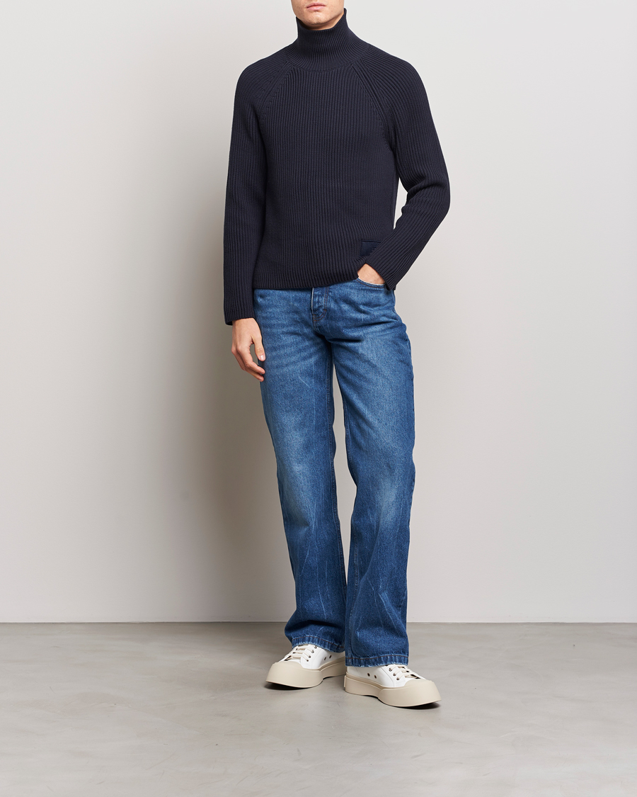 Herren | Pullover | AMI | Heavy Knitted Turtleneck Night Blue