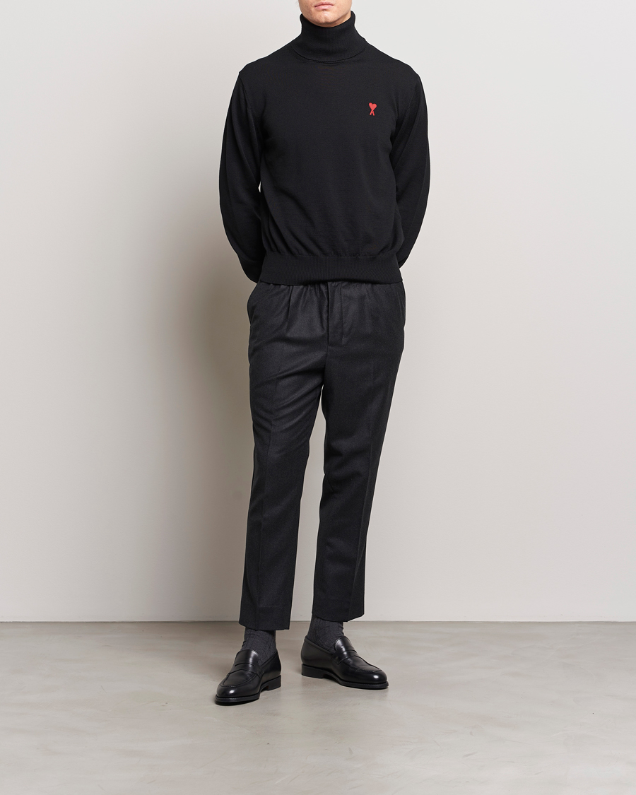 Herren | Hosen | AMI | Flannel Drawstring Trousers Heather Grey