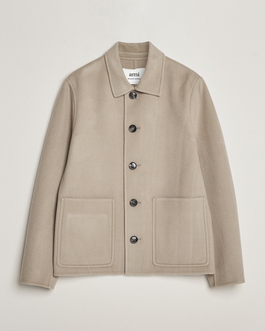 Herren | Jacken | AMI | Wool/Cashmere Short Coat Argile Beige