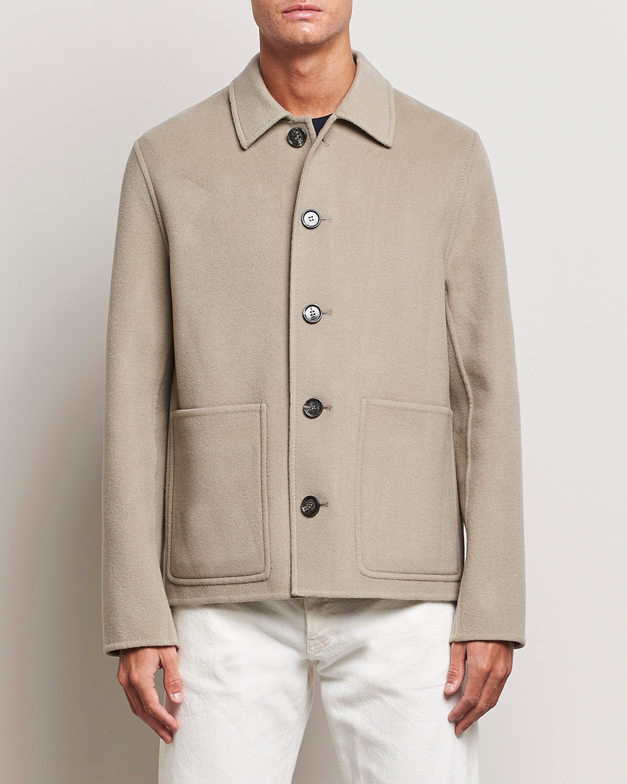 Herren | Jacken | AMI | Wool/Cashmere Short Coat Argile Beige