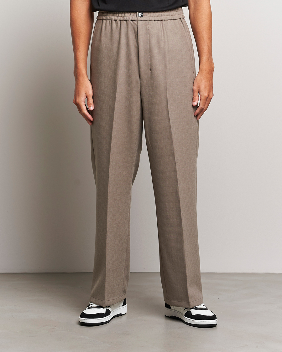 Herren | Hosen | AMI | Wool Drawstring Trousers Taupe