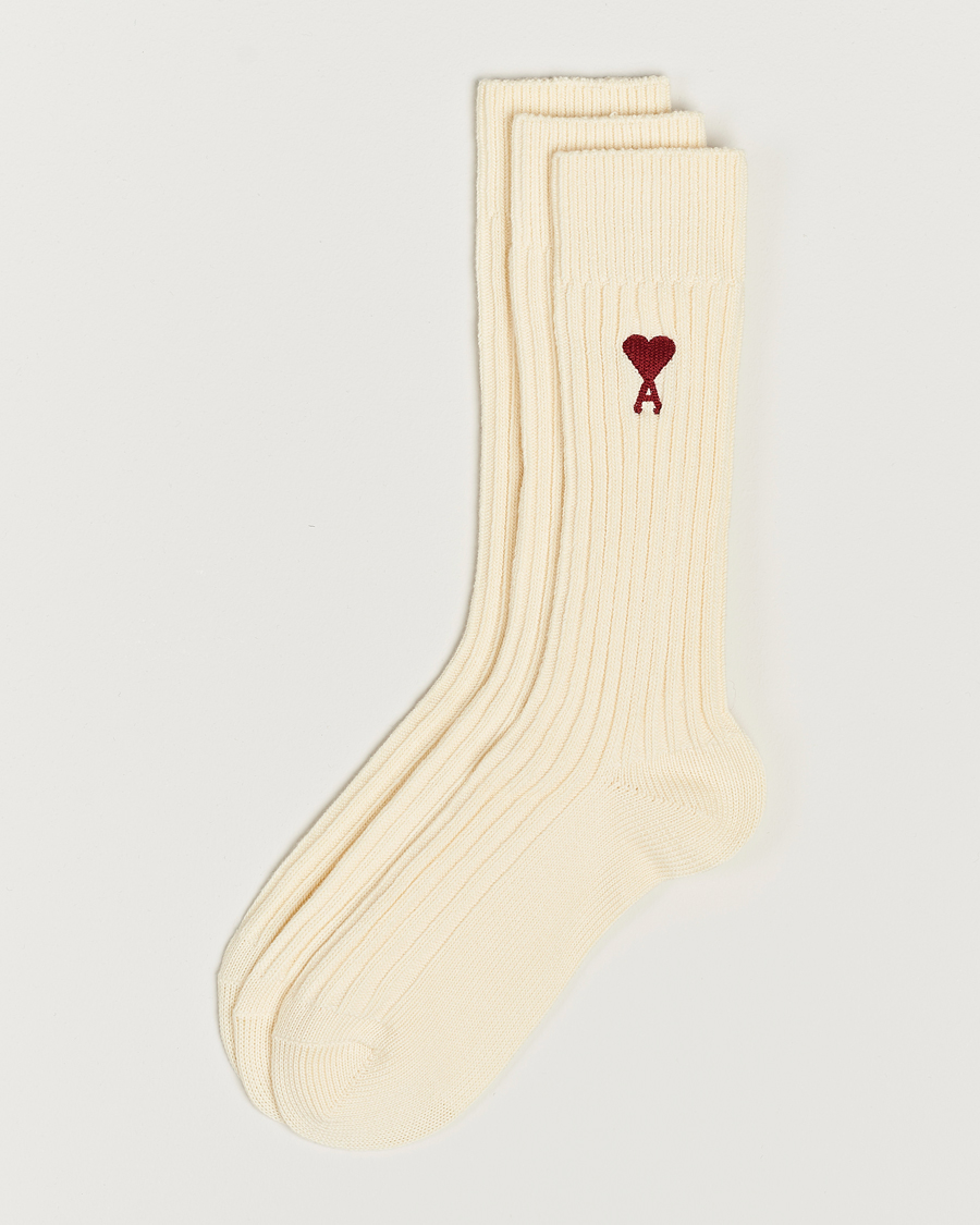 Herren | Unterwäsche | AMI | 3-Pack Heart Logo Socks Off White