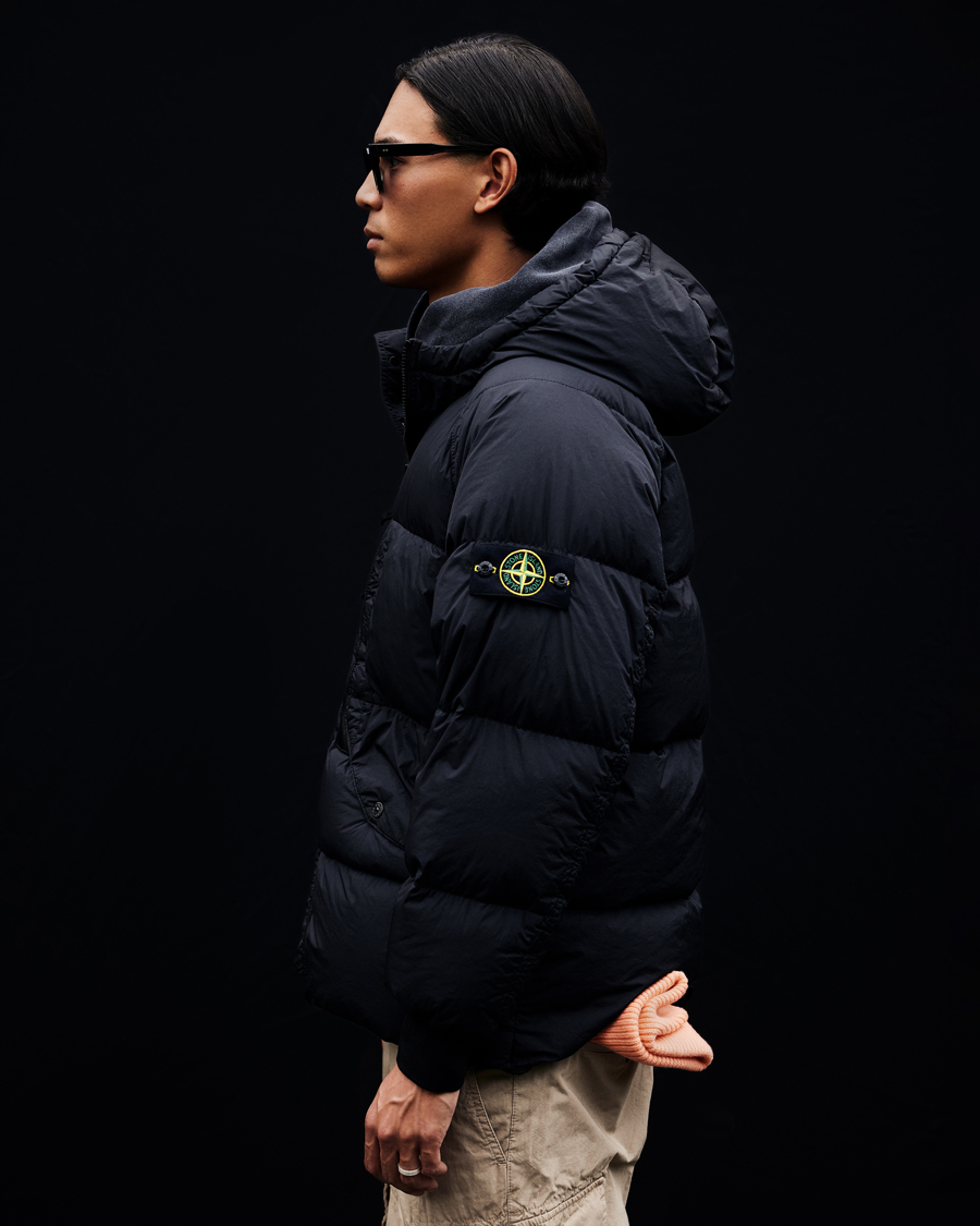 Herren | Jacken | Stone Island | Garment Dyed  Recycled Nylon Long Down Jacket Black