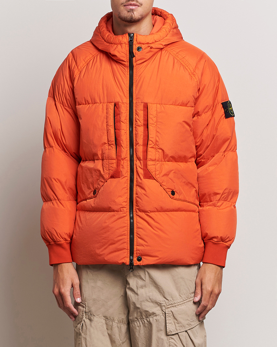 Herren | Jacken | Stone Island | Garment Dyed Recycled Nylon Down Jacket Orange Red