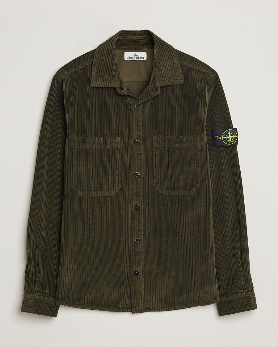 Herren | Hemden | Stone Island | Garment Dyed Corduroy Overshirt Olive