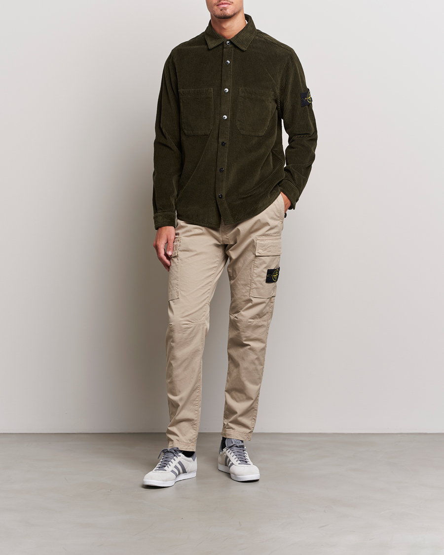Herren | Hemden | Stone Island | Garment Dyed Corduroy Overshirt Olive