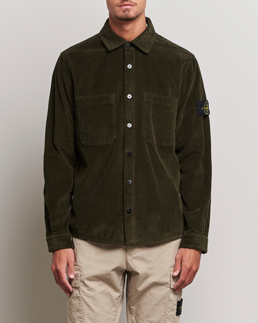 Herren | Hemden | Stone Island | Garment Dyed Corduroy Overshirt Olive