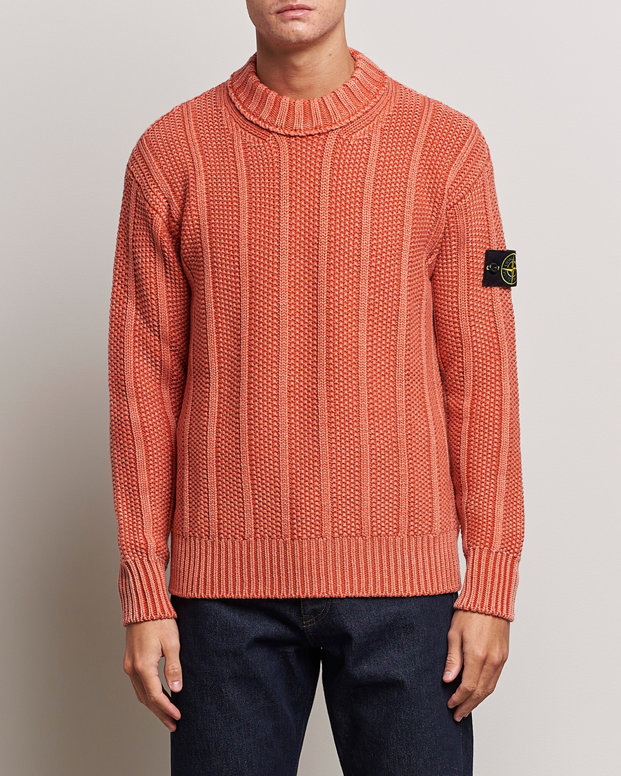 Herren | Pullover | Stone Island | Knitted Wool Crewneck Orange Red