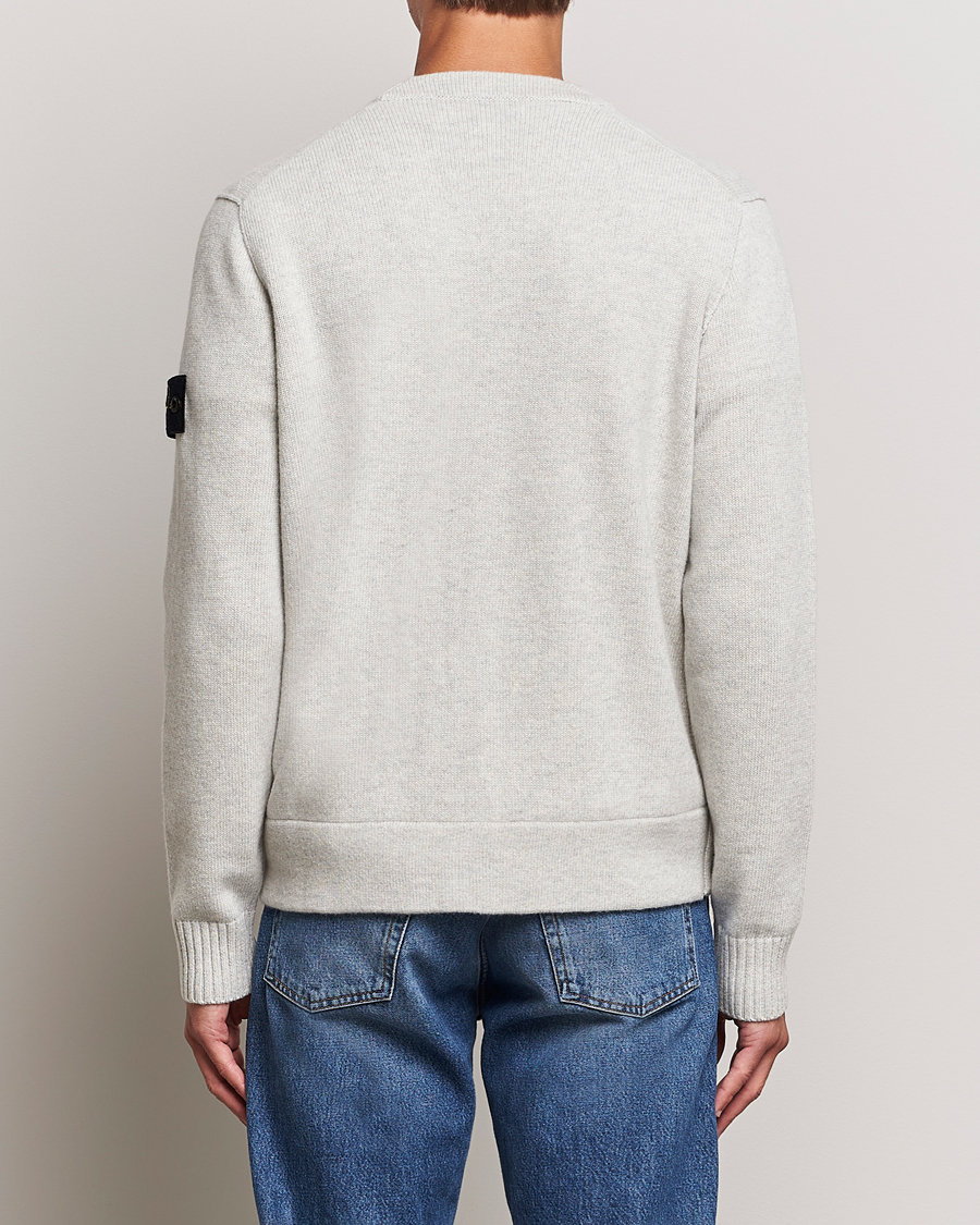 Herren | Pullover | Stone Island | Knitted Geelong Wool Cardigan Pearl Grey