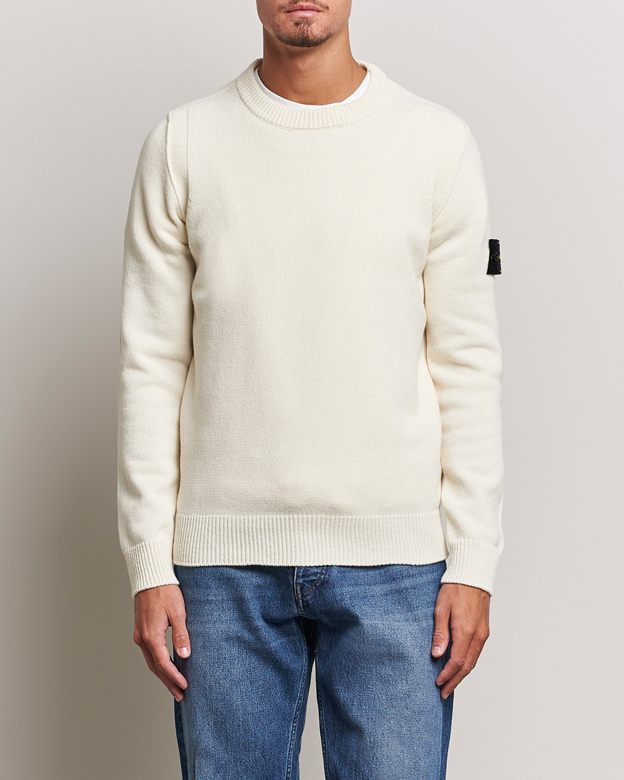 Herren | Pullover | Stone Island | Knitted Lambwool Sweater Natural