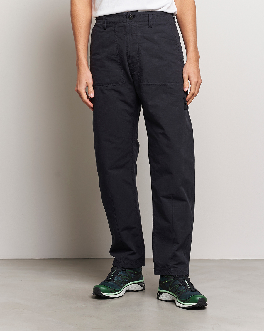Herren | Hosen | Stone Island | Garment Dyed Ripstop Trousers Navy Blue