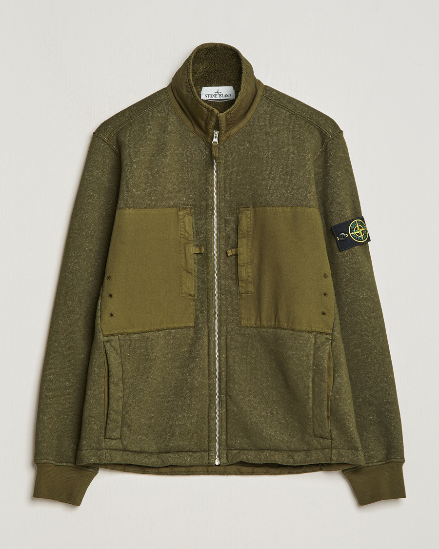 Herren | Pullover | Stone Island | Garment Dyed Terry Fleece Full Zip Olive