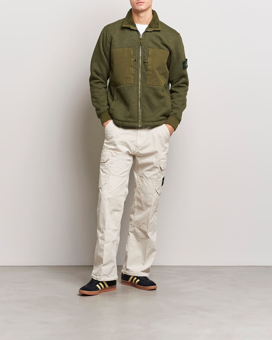 Herren | Pullover | Stone Island | Garment Dyed Terry Fleece Full Zip Olive