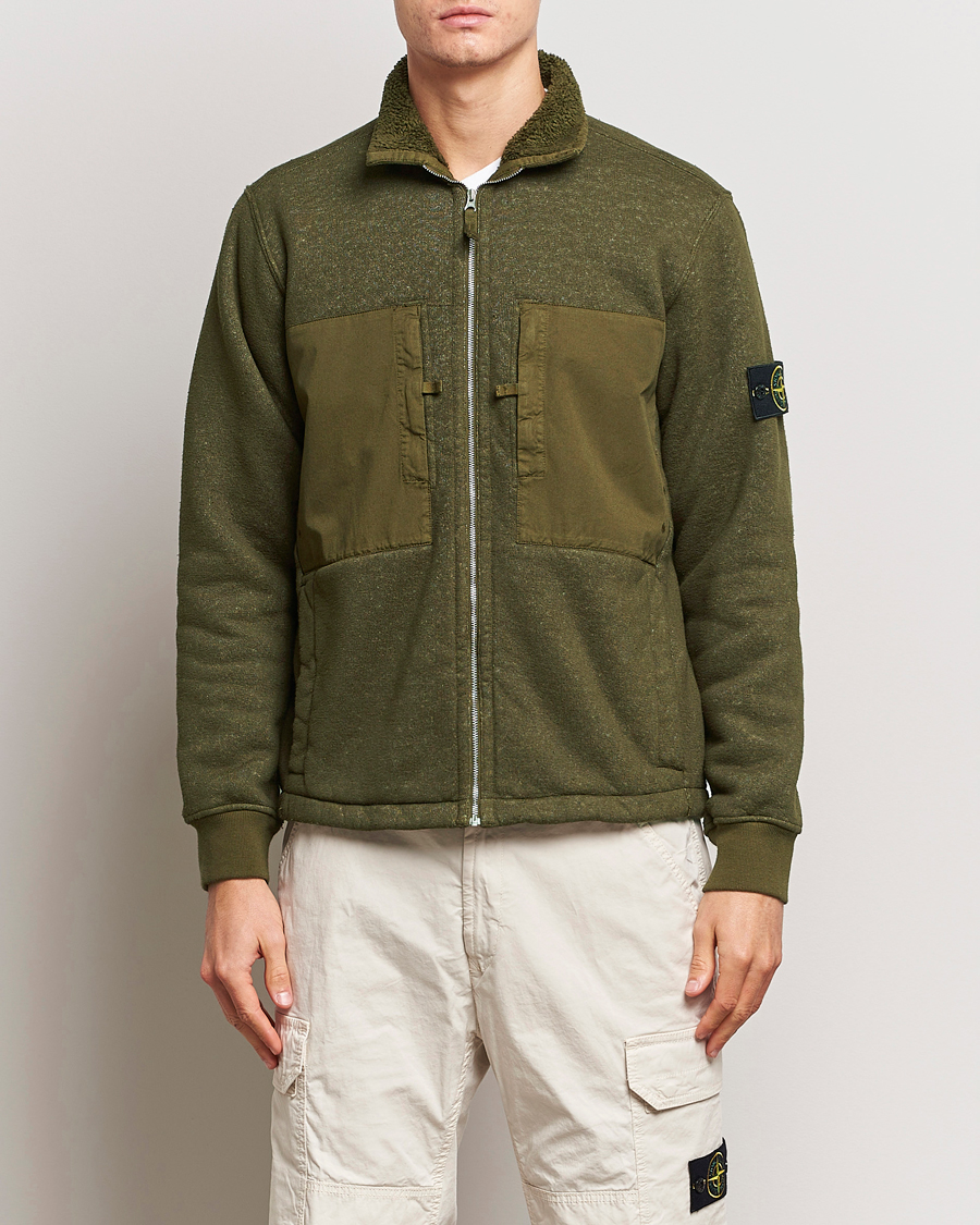 Herren | Pullover | Stone Island | Garment Dyed Terry Fleece Full Zip Olive