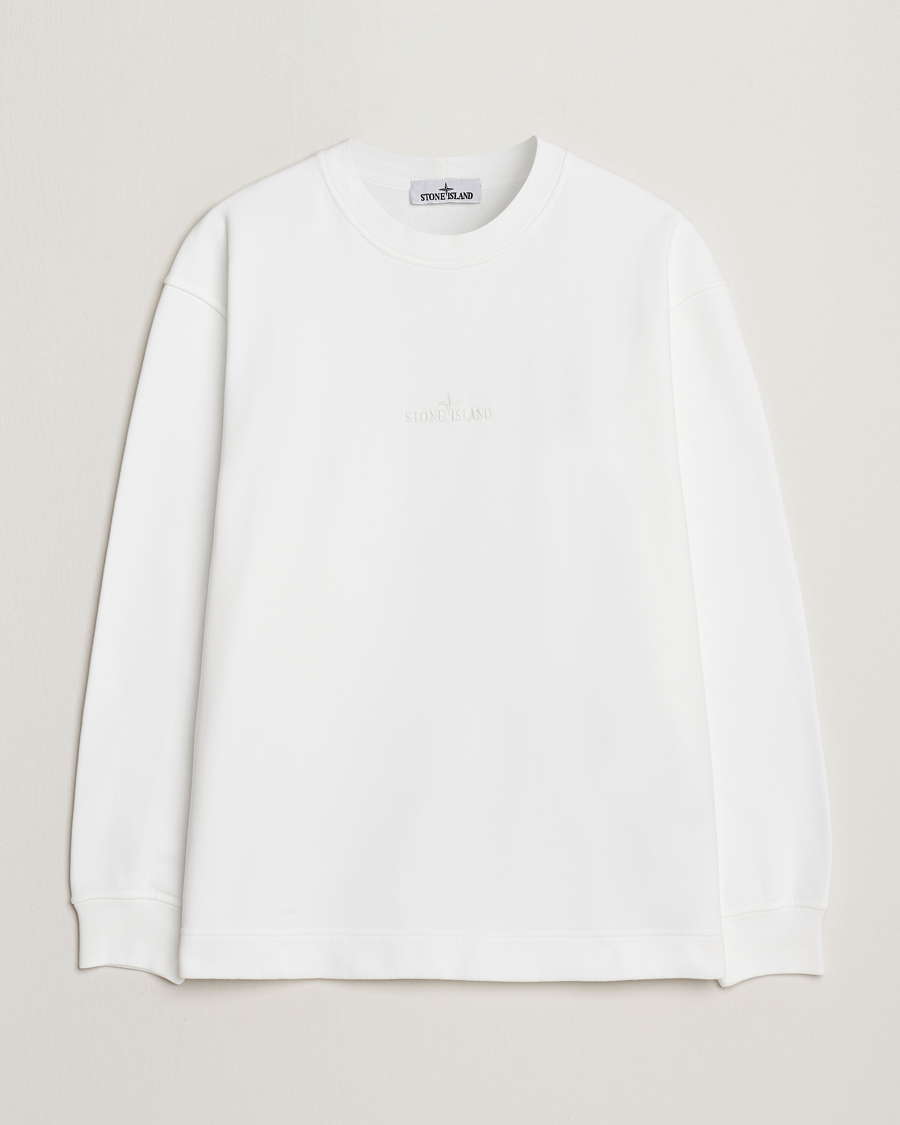 Herren | Pullover | Stone Island | Garment Dyed Fleece Logo Sweatshirt White