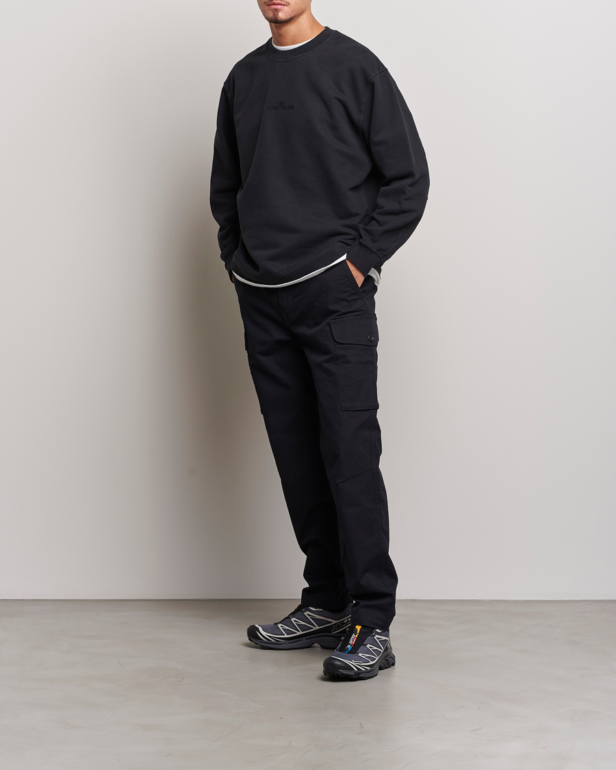 Herren | Pullover | Stone Island | Garment Dyed Fleece Logo Sweatshirt Black