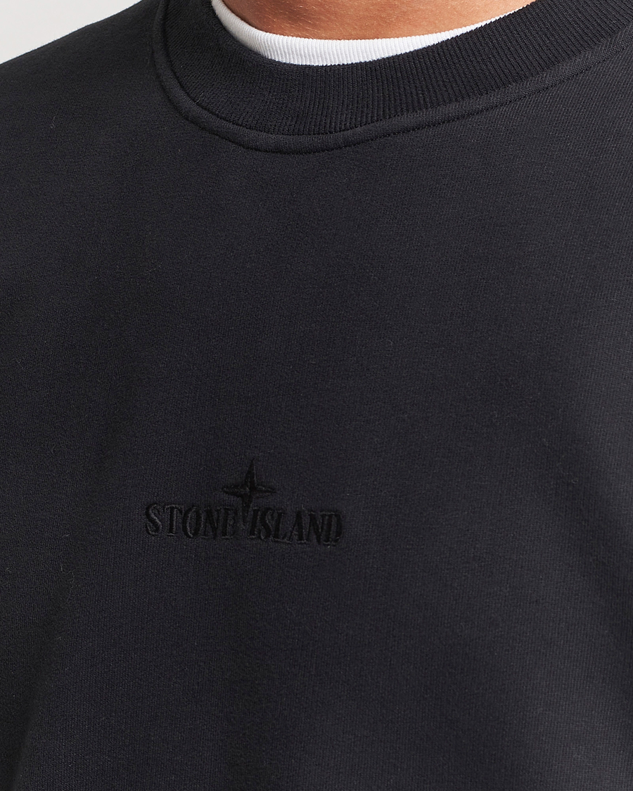 Herren | Pullover | Stone Island | Garment Dyed Fleece Logo Sweatshirt Black